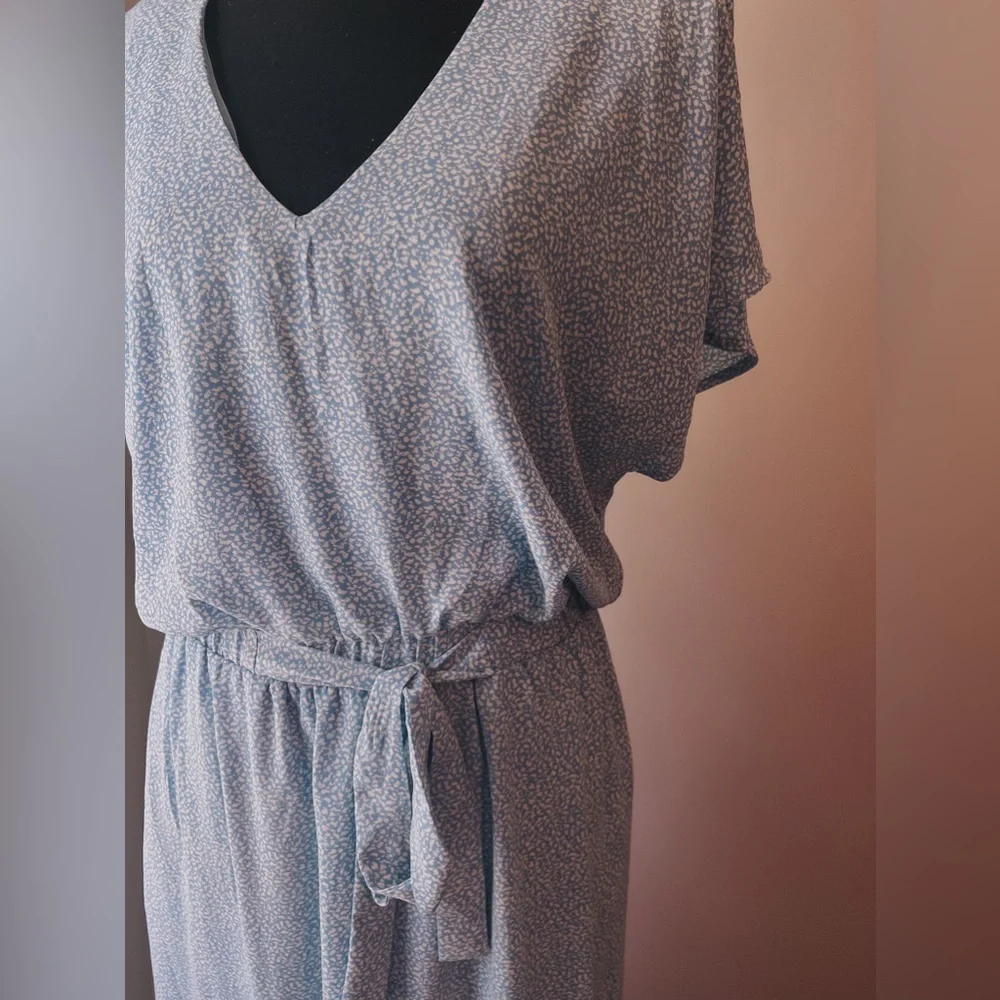 Sienna Sky Blue Dress w/Tie in Front - Picture 2 of 3